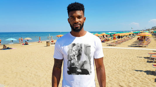 T-Shirt Einstein Genius Tatuato - Cotone Fiammato Unisex