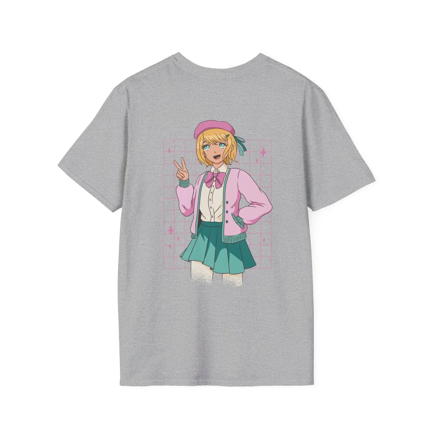 Sweet Anime Girl - Anime World - Unisex T-Shirt - Back Print - STREET STYLE
