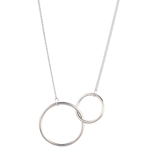 Two Circle Interlocking Pendant Necklace - STREET STYLE