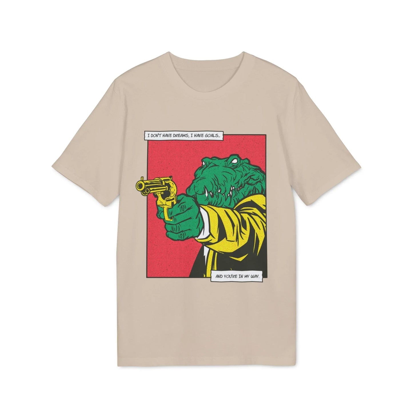 Alligator with Gun - Comic Mafia - Premium Bio Unisex T-Shirt - Front Print - STREET STYLE