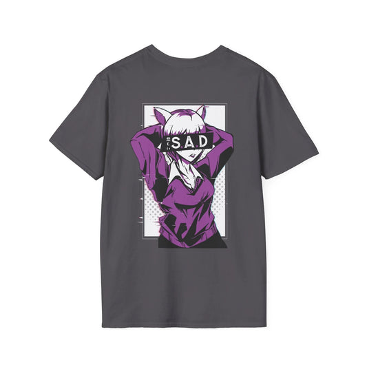 Sad Anime Girl - Anime World - Unisex T-Shirt - Back Print - STREET STYLE