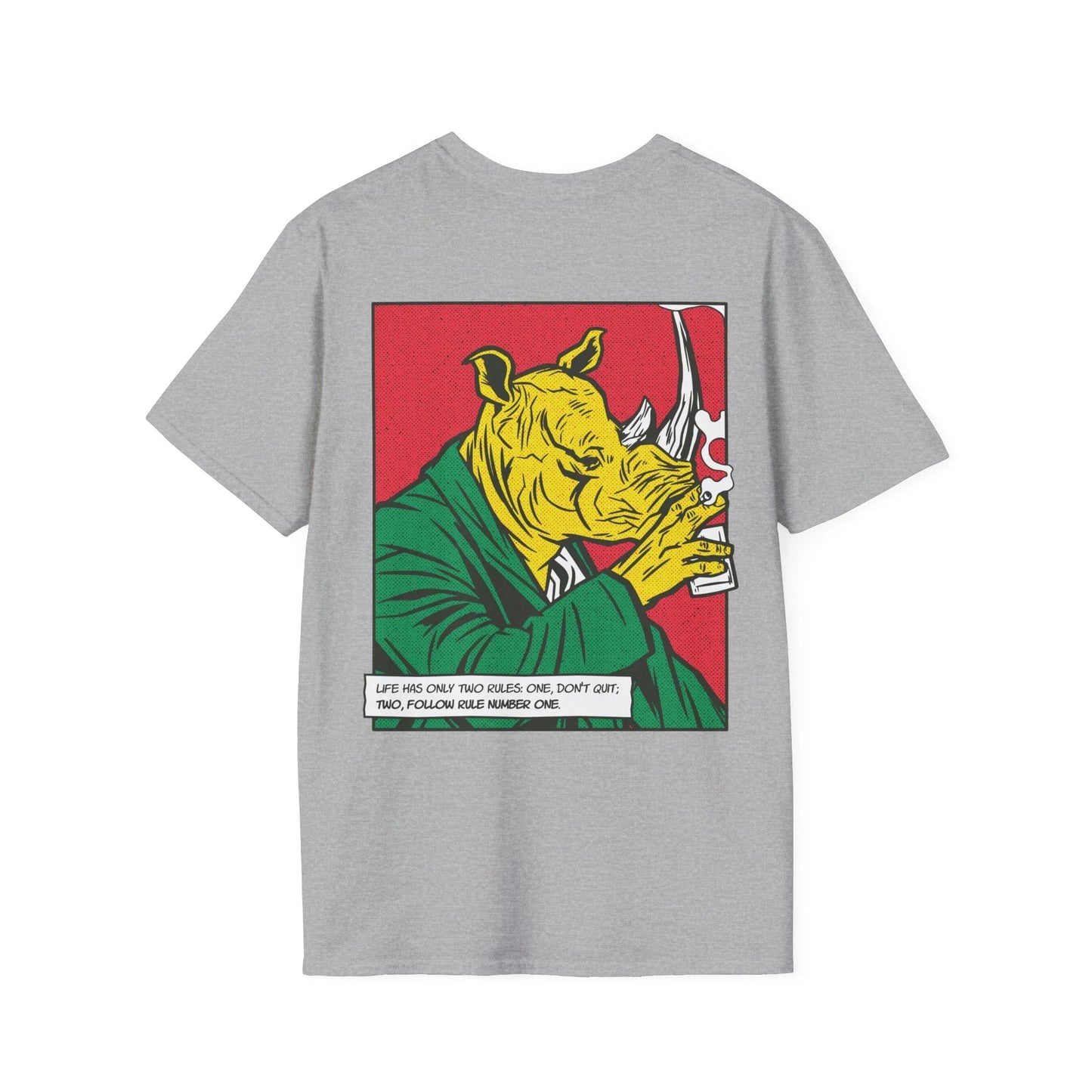 Rhinoceros - Comic Mafia - Unisex T-Shirt - Back Print - STREET STYLE