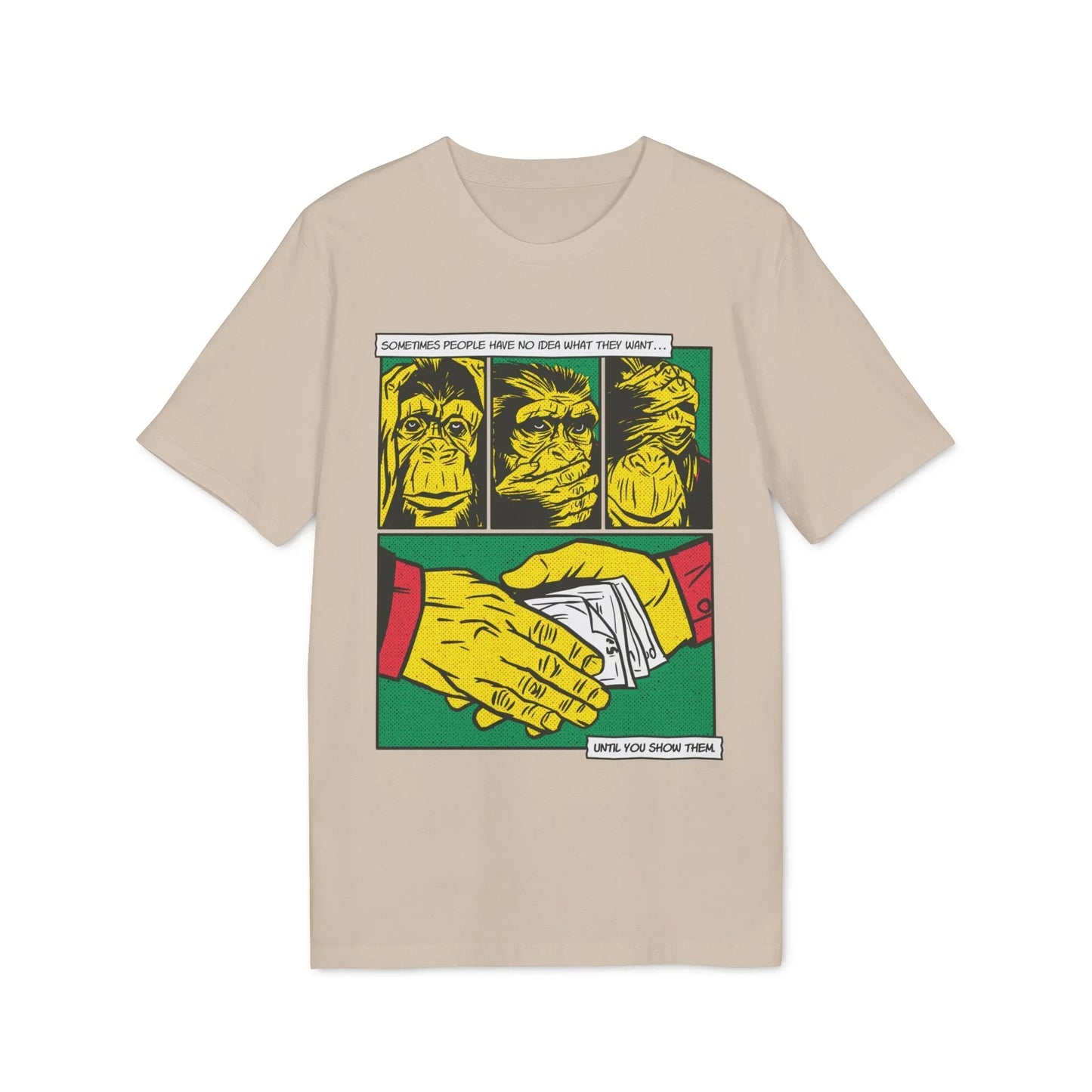 Three Monkeys - Comic Mafia - Premium Bio Unisex T-Shirt - Front Print - STREET STYLE