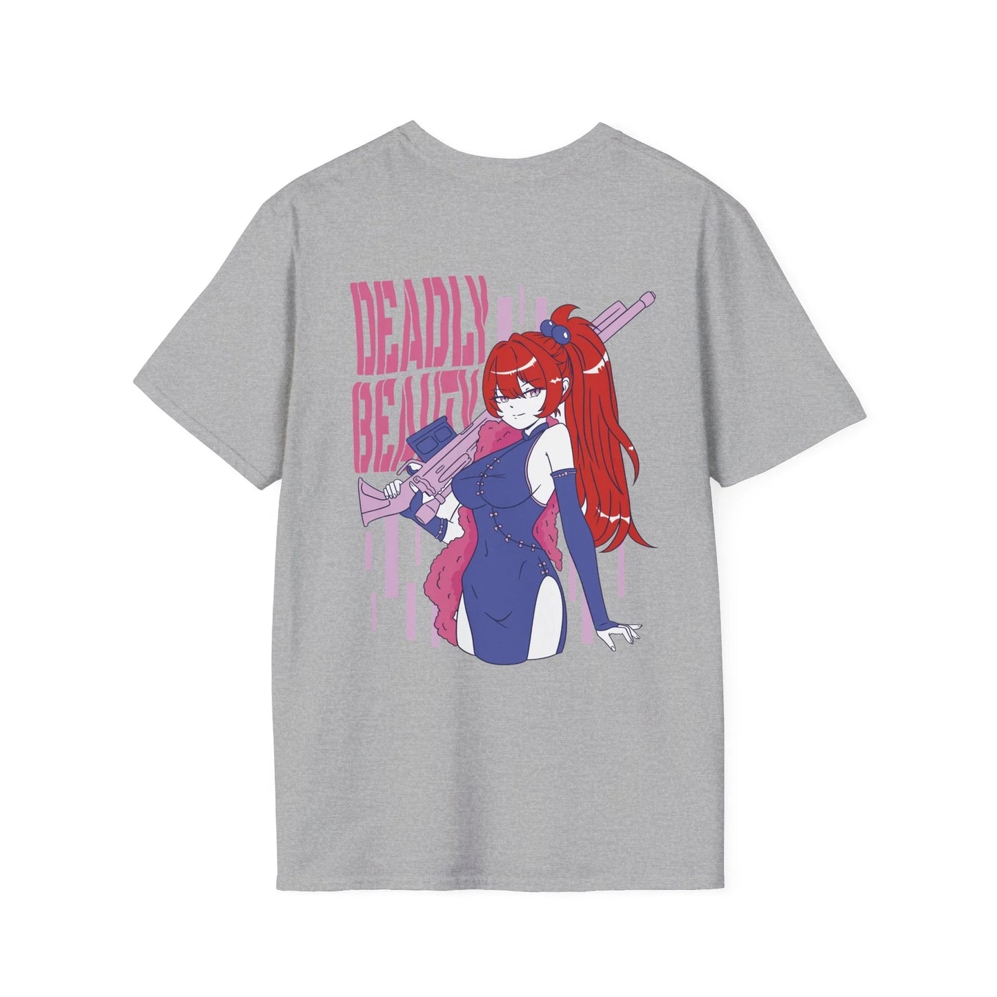 Deadly Beauty - Anime World - Unisex T-Shirt - Back Print - STREET STYLE