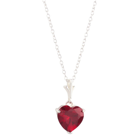 925 Sterling Silver Necklace Red Heart Pendant - STREET STYLE