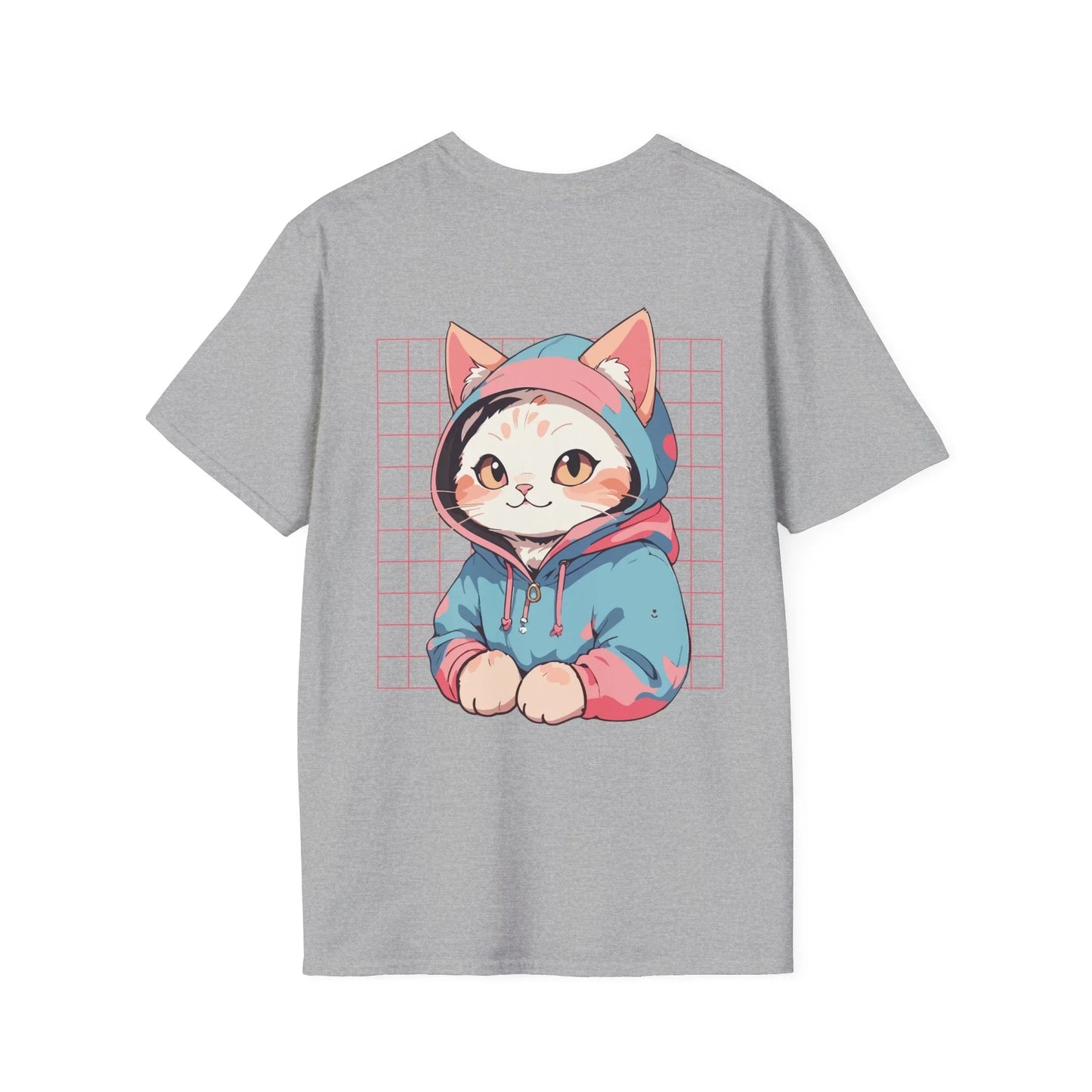 Cute Cat - Anime World - Unisex T-Shirt - Back Print - STREET STYLE