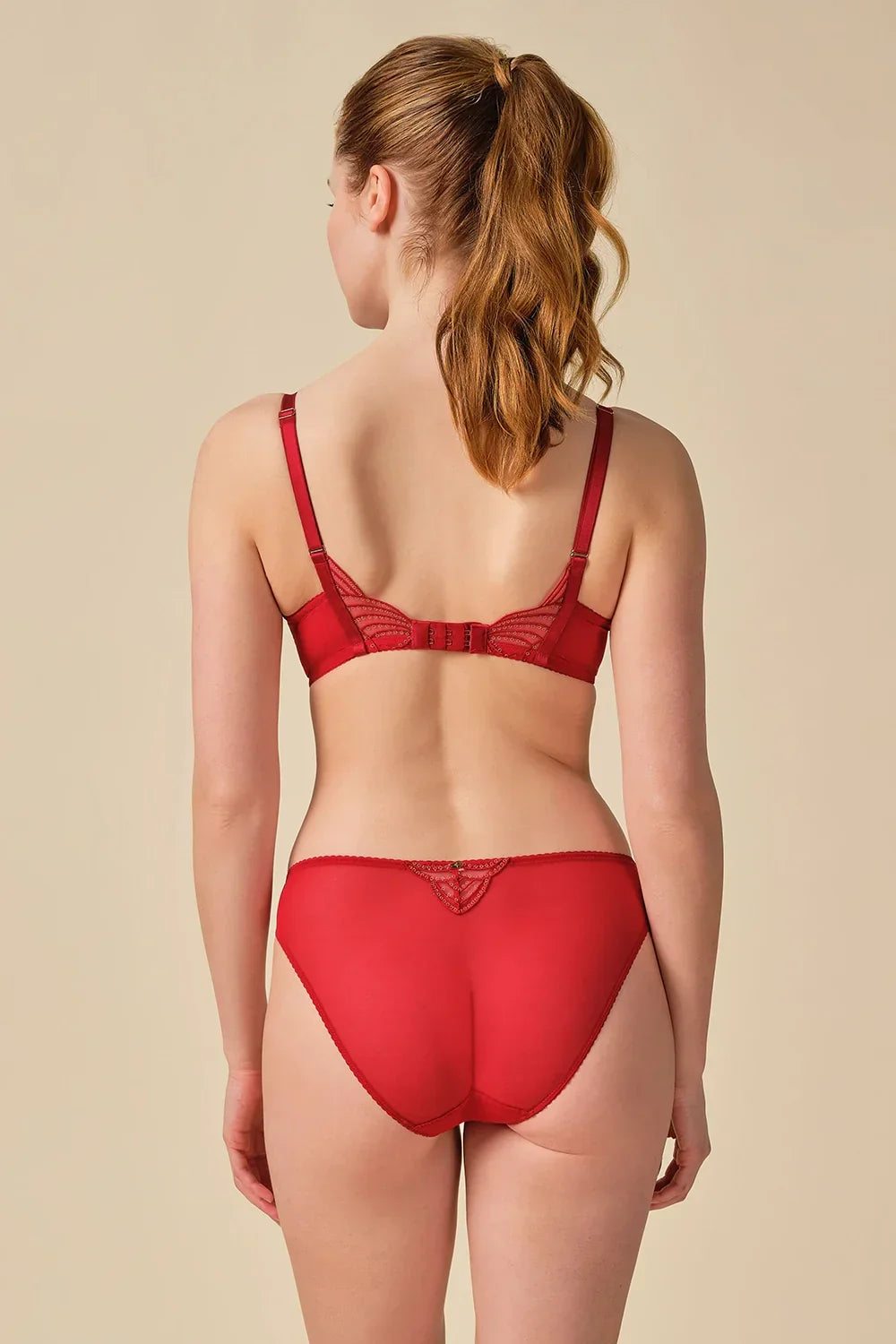 Gossard Viva Red Sheer Embroidered Bikini Panties - STREET STYLE