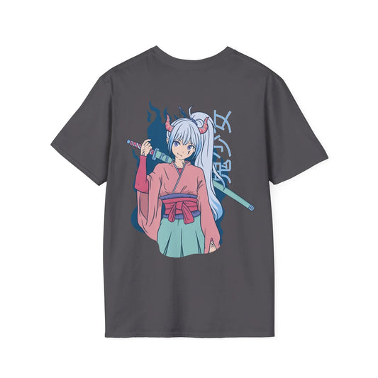 Anime Girl Katana - Anime World - Unisex T-Shirt - Back Print - STREET STYLE