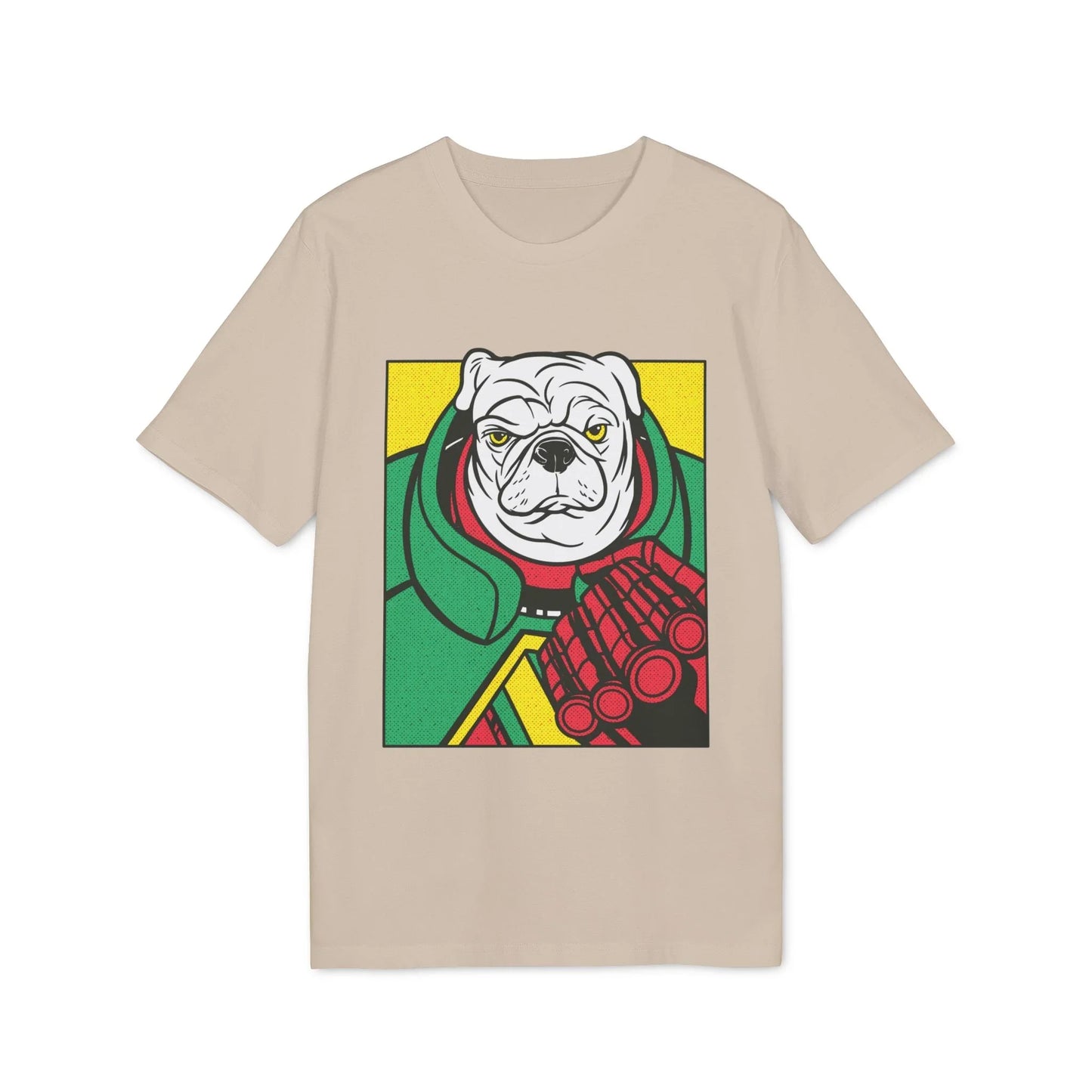 White Pug - Comic Mafia - Premium Bio Unisex T-Shirt - Front Print - STREET STYLE