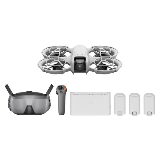 DJI Neo Combo Fly More, mini drone con fotocamera UHD 4K per adulti, 135g drone che vola da solo e ti segue, decollo dalla mano, tracciamento del soggetto, QuickShot, con RC-N3 e 3 batterie