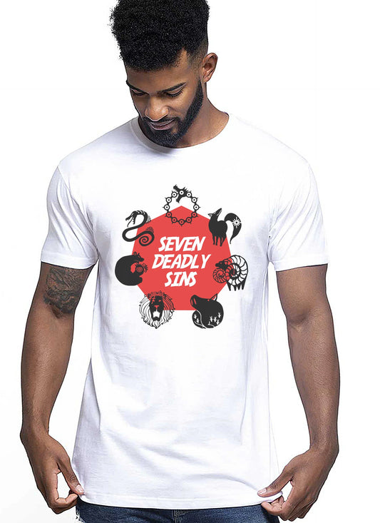 I Sette Peccati Capitali Manga Anime Fumetti 6006-2 T-shirt Urban Men Uomo 100% Cotone Pettinato JK - STREET STYLE