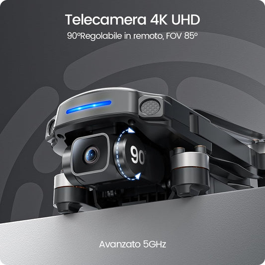 Holy Stone HS360S GPS Drone con Telecamera 4K per Adulti Principianti, RC quadcopterr con 3KM FPV Trasmissione, Motore Brushless, Follow Me, Ritorno a Casa Intelligente, Trasmissione 5G, meno di 249g