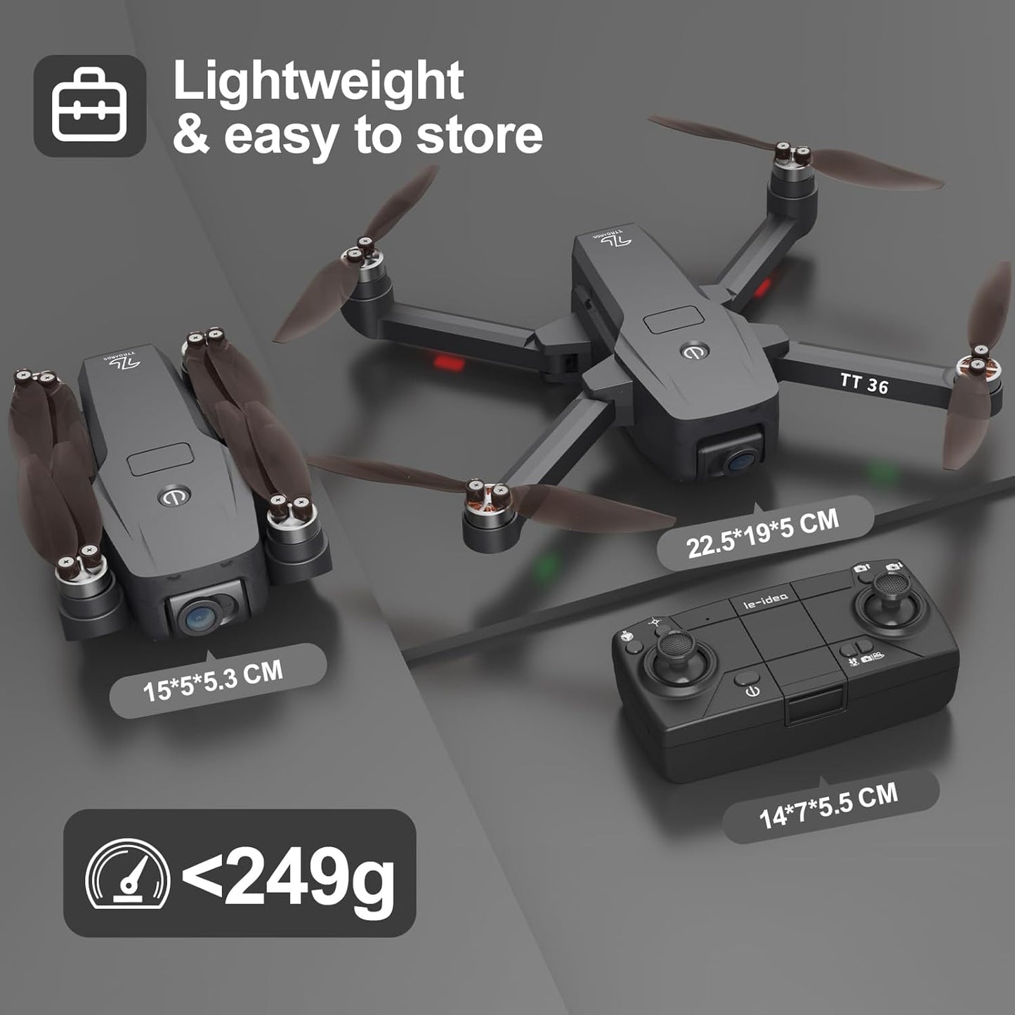 TT36 Drone GPS con Fotocamera 4K per Adulti 5G WiFi Trasmissione in Tempo Reale GPS Ritorno Intelligente Seguimi RC Quadcopter Motore Brushless Droni per Principianti