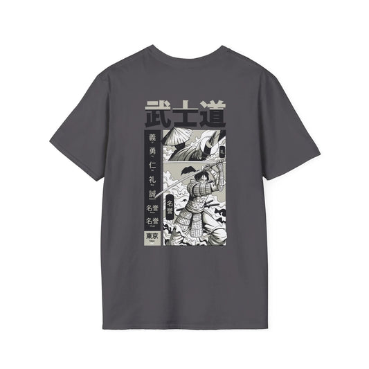 Two Samurai - Samurai Manga - Unisex T-Shirt - Back Print - STREET STYLE