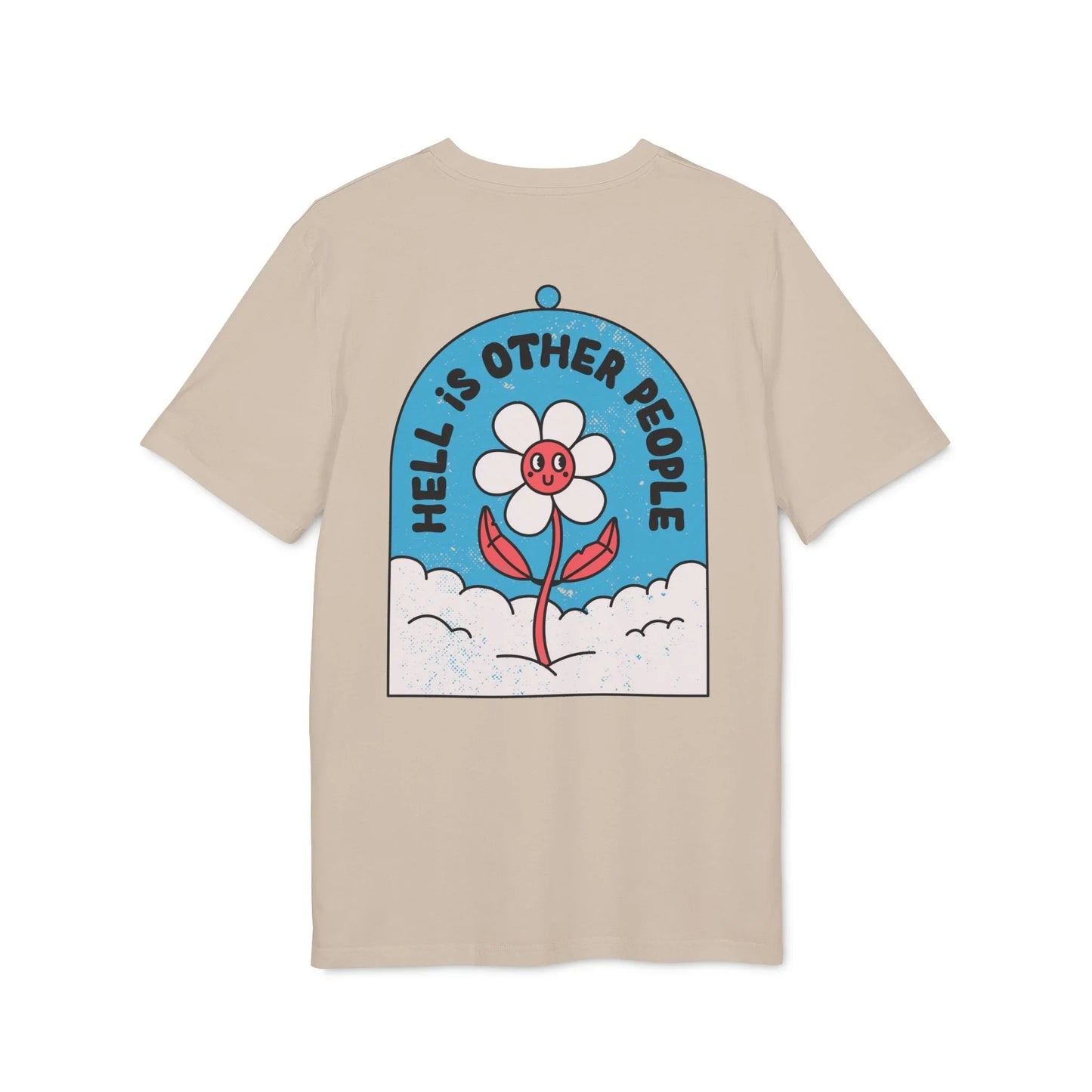 Hell is other People - Antisocial Retro - Premium Bio Unisex T-Shirt - Back Print - STREET STYLE