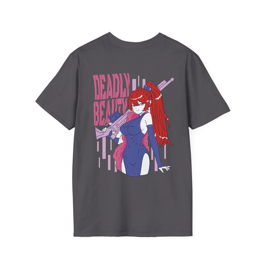 Deadly Beauty - Anime World - Unisex T-Shirt - Back Print - STREET STYLE