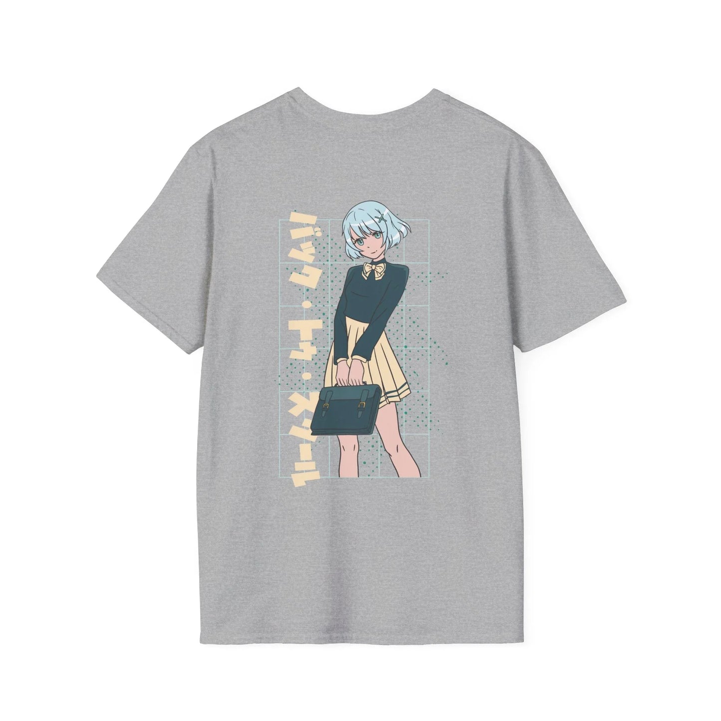 Anime School Girl - Anime World - Unisex T-Shirt - Back Print - STREET STYLE
