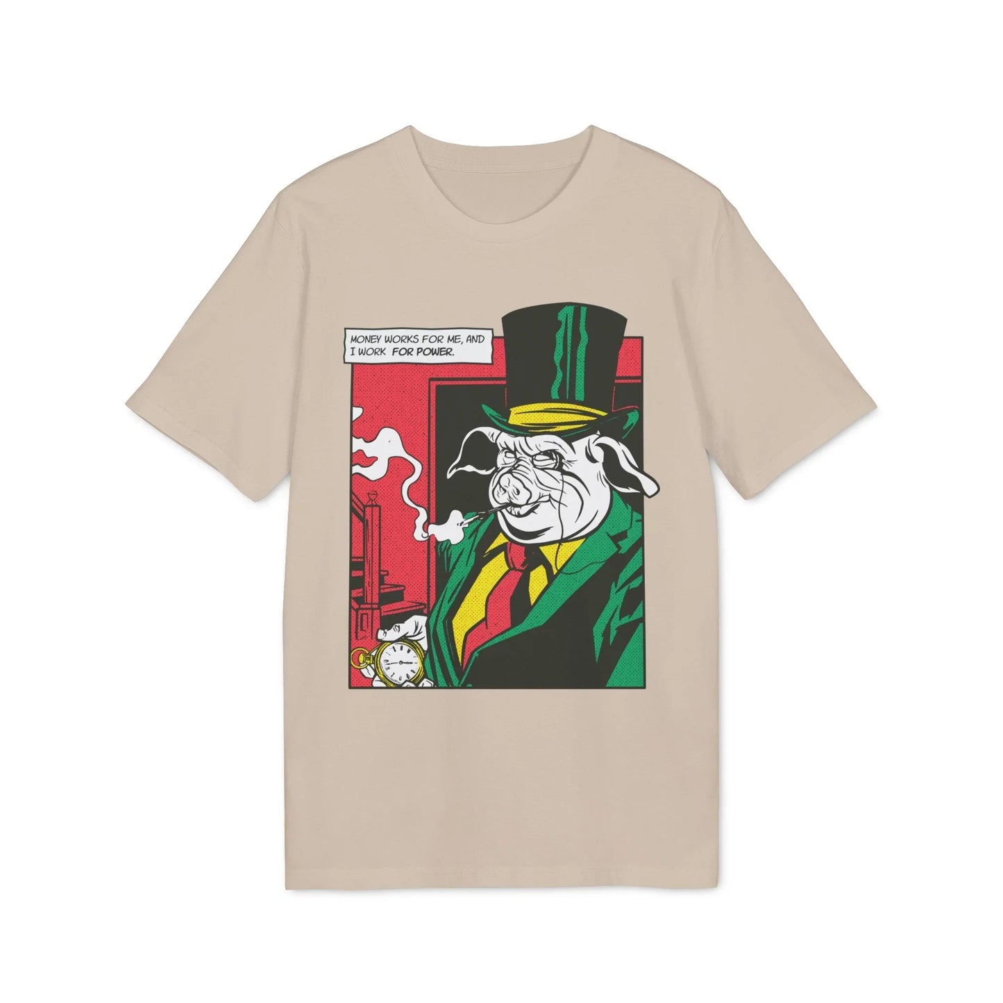 Boss Pig - Comic Mafia - Premium Bio Unisex T-Shirt - Front Print - STREET STYLE