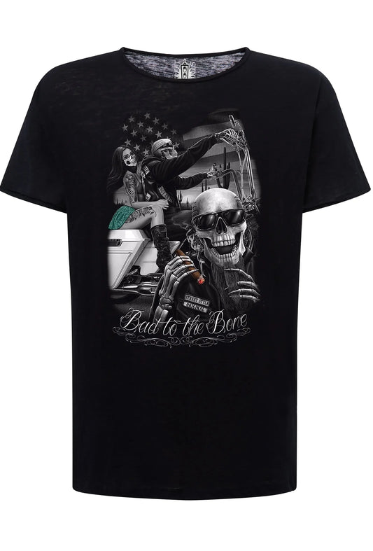 T-shirt Uomo Tattoo Skull - Cotone Fiammato 100% - STREET STYLE