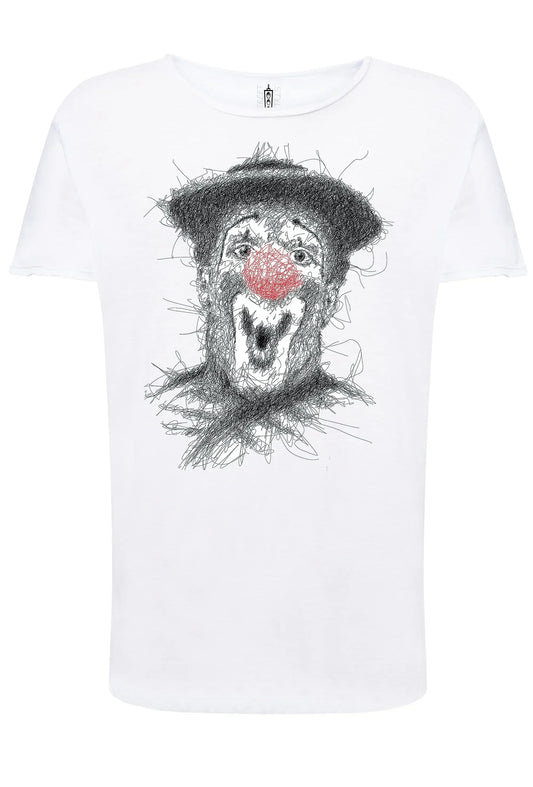 Clown Naso rosso Stilizzato Color 18-65 T-shirt Urban Slub Men Uomo 100% Cotone Fiammato JK - STREET STYLE