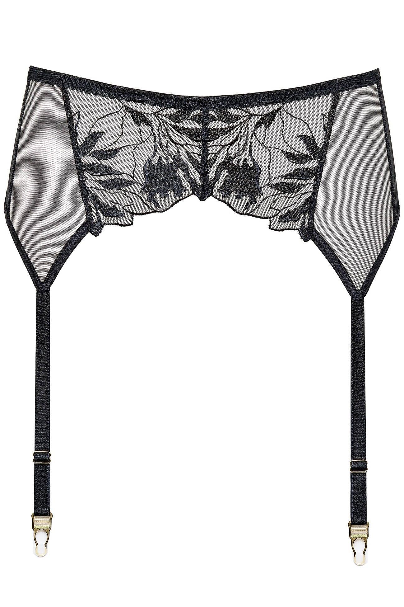 High Waist Mesh Garter Belt Gorteks Coco Black - STREET STYLE