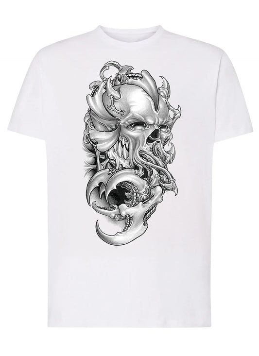 Cruss Skull Zombi Silizzato Tattoo 9013 T-shirt Urban Men Uomo 100% Cotone Pettinato JK - STREET STYLE