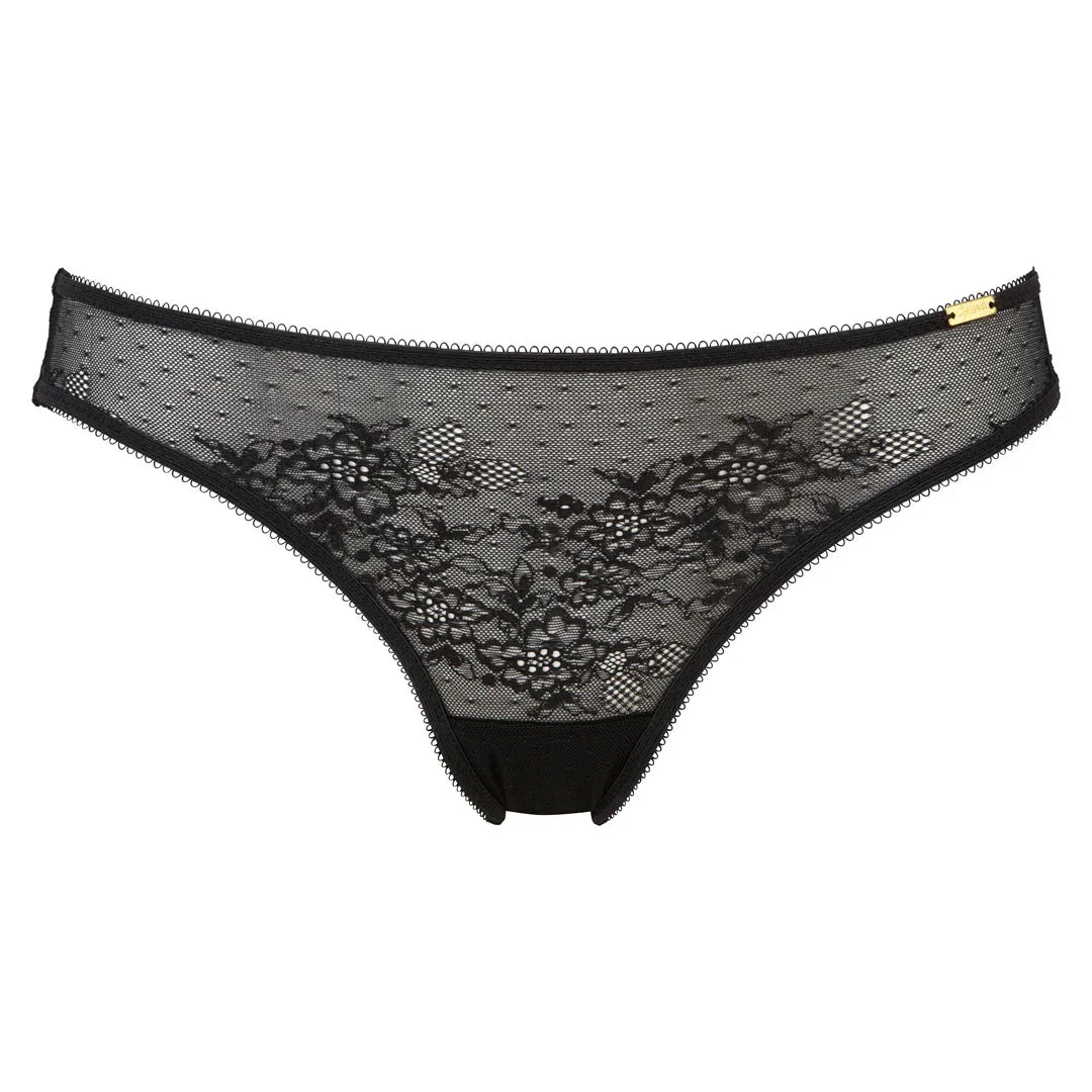 Gossard Glossies Lace Black Bikini Panty - STREET STYLE