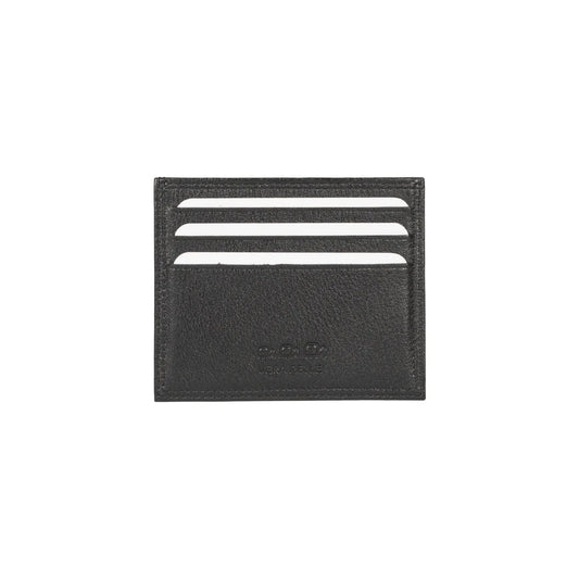 K10216AB | Credit Card Holder in Genuine Full Grain Leather, with light grain. Black colour. Large central pocket. Dimensions: 9.8 x 8 x 0.5 cm. Packaging: Rigid bottom/lid gift box - STREET STYLE