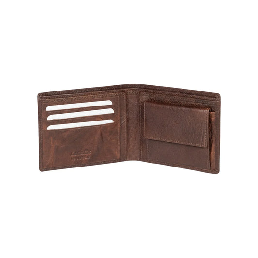K10603BB | Men's wallet in genuine full grain leather, Volanata. Color dark brown. Pocket for coins. Dimensions when closed: 12.5 x 9.3 x 1 cm. Packaging: Rigid bottom/lid gift box - STREET STYLE