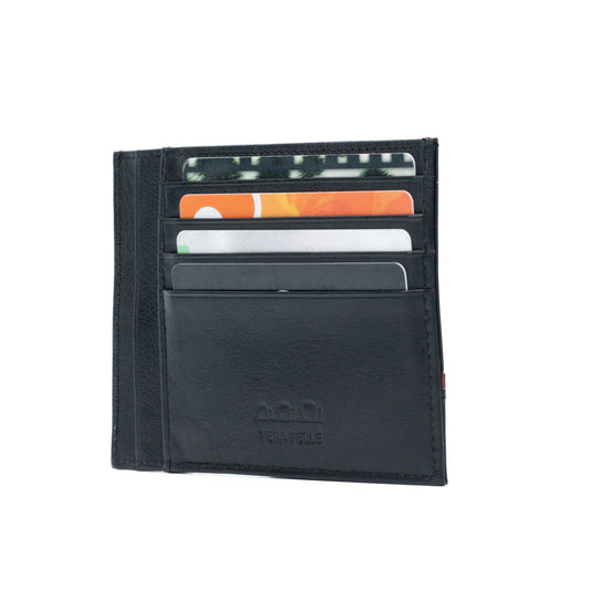 K10907AB | Document/Credit Card Holder in Genuine Leather Col. Black - STREET STYLE