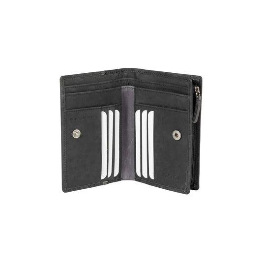 K12234AF | Portafogli Donna in Vera Pelle pieno fiore, Naked. Colore Nero. Protezione RFID. Dimensioni da chiuso: cm 9,5 x 14 x 3. Confezione: Scatola regalo fondo/coperchio - STREET STYLE