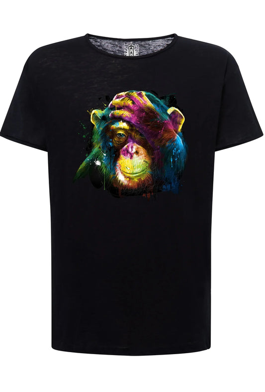 Monkey Color Stilizzato 18-20-30 T-shirt Urban Slub Men Uomo 100% Cotone Fiammato JK - STREET STYLE