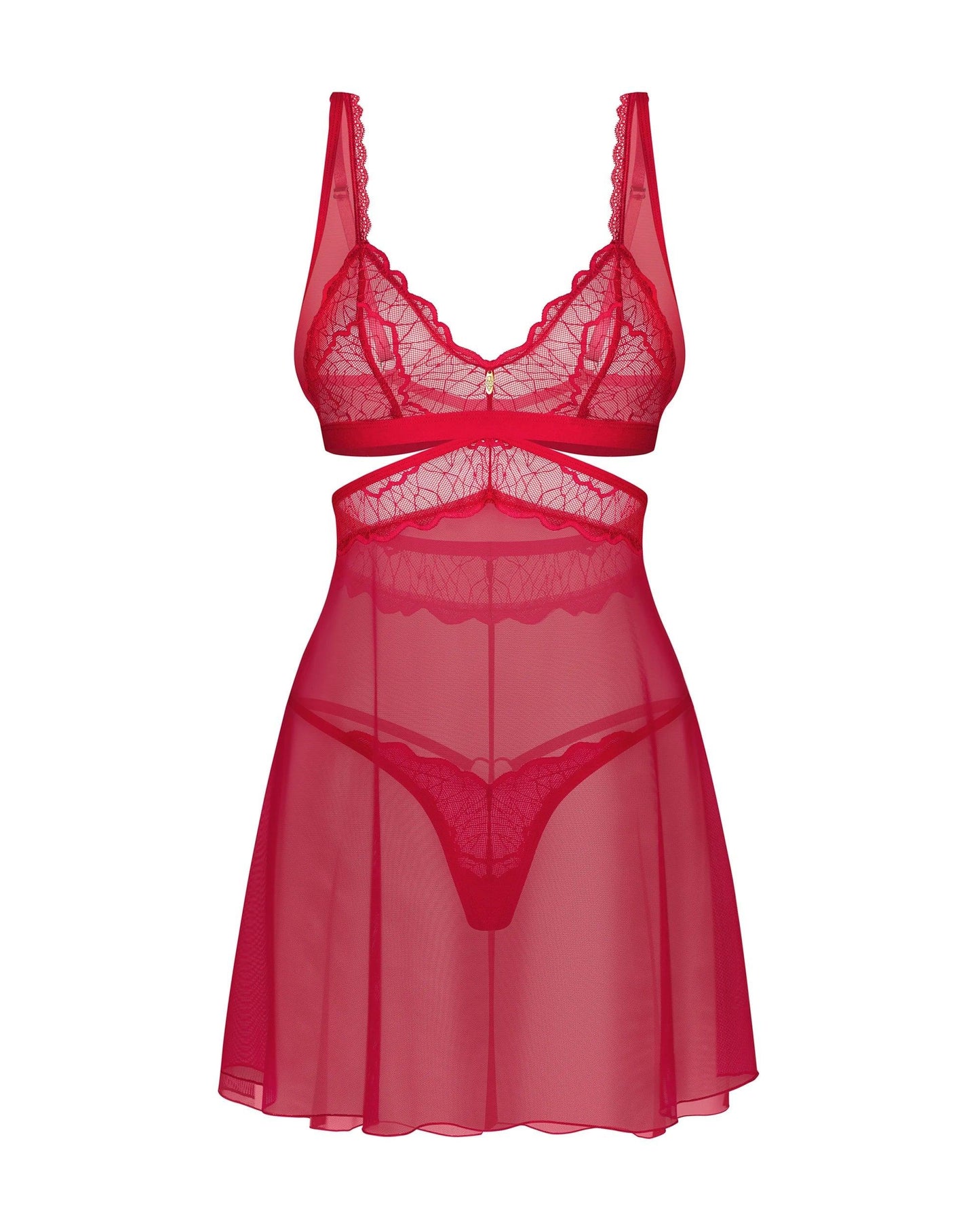 Red Lace Babydoll Lingerie Set with Thong – Comfort & Elegance - STREET STYLE