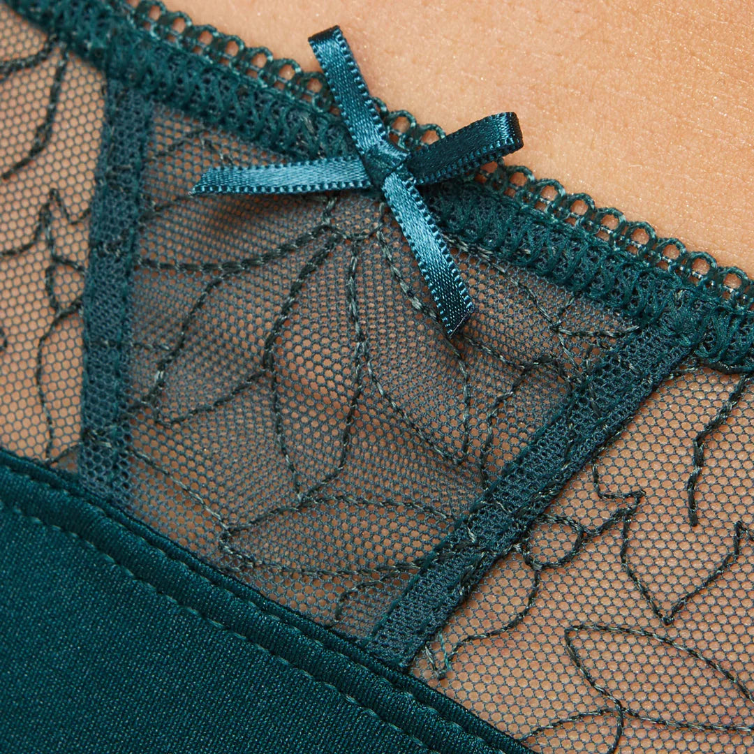 Semi Sheer Thong Panty Pamela Pine Green - STREET STYLE
