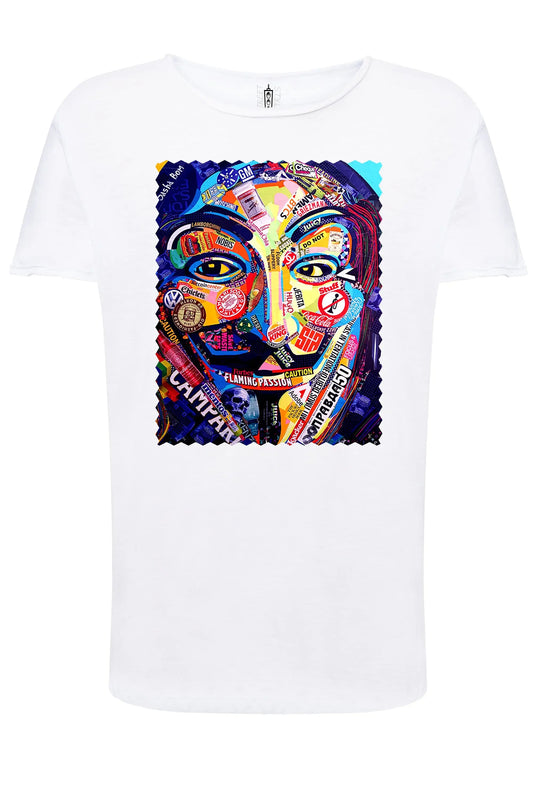 Potrait Anonymous Color Artistico Stilizzato 18-30-13 T-shirt Urban Slub Men Uomo 100% Cotone Fiammato JK - STREET STYLE