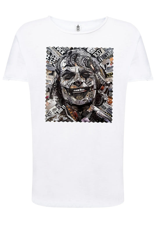 Portrait Joker Color Artistico Stilizzato 18-30-9 T-shirt Urban Slub Men Uomo 100% Cotone Fiammato JK - STREET STYLE