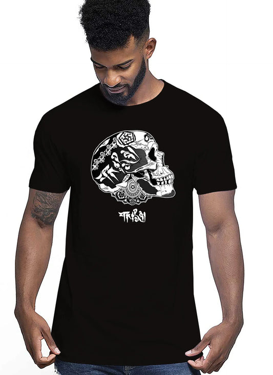 Tattoo Tribal Skull Zombi Tattoo 9031 T-shirt Urban Men Uomo 100% Cotone Pettinato JK - STREET STYLE