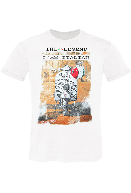 The Legend Vespa - T-Shirt Uomo 100% Cotone Fiammato - STREET STYLE