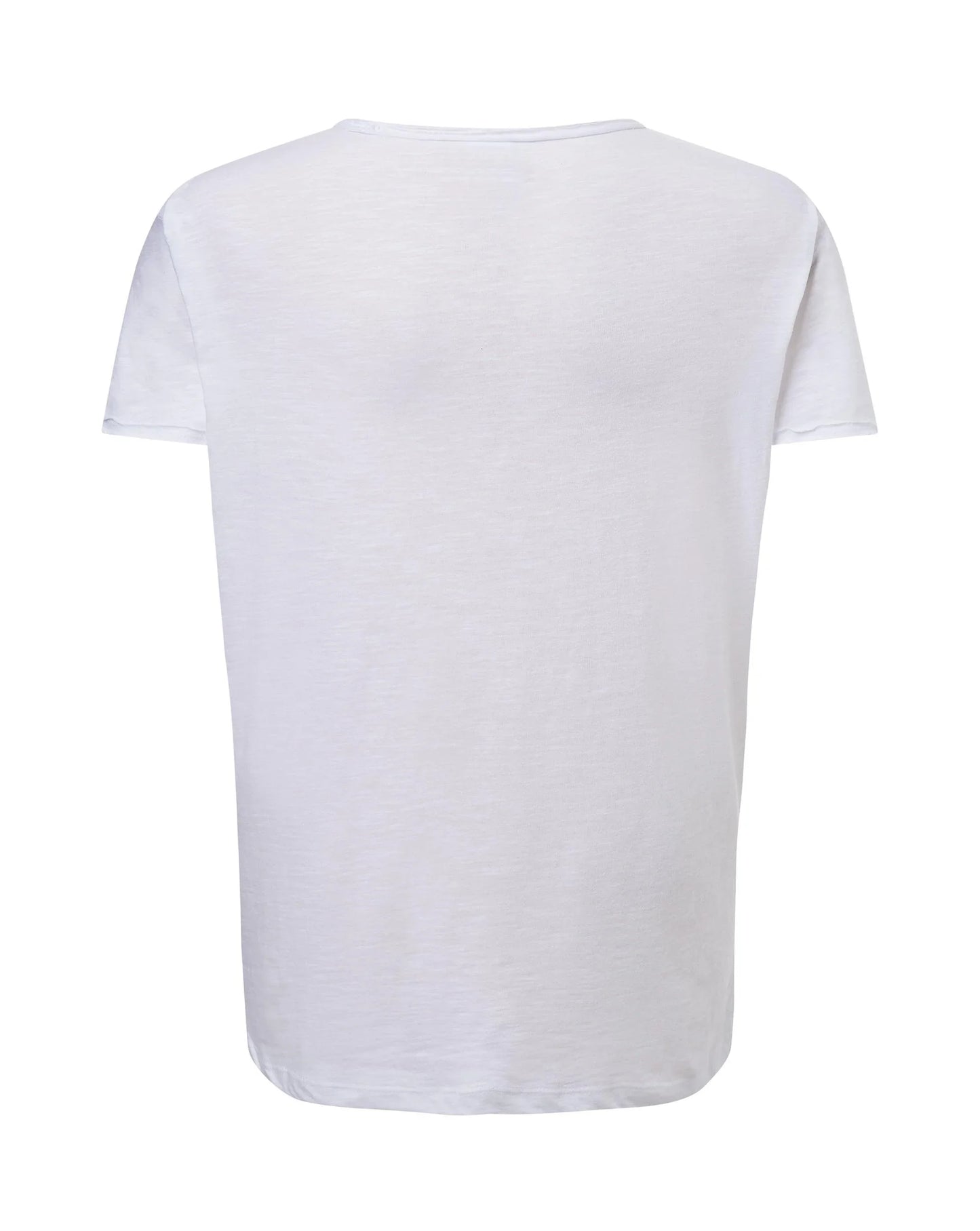 T-shirt uomo bianca, manica corta, 100% cotone fiammato, stile urban streetwear.