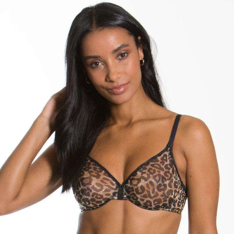 Gossard Glossies Leopard Print Sheer Bra - STREET STYLE
