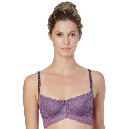 Longline Lace Demi Cup Bra Montelle Boudoir Glamour - STREET STYLE