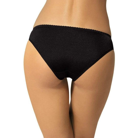 Semi Sheer Low Rise Bikini Panty Gorteks Pamela Black/Pink - STREET STYLE