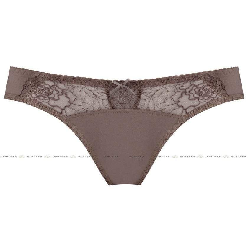 Sheer Low Rise Bikini Panty Gorteks Pamela Mocha - STREET STYLE