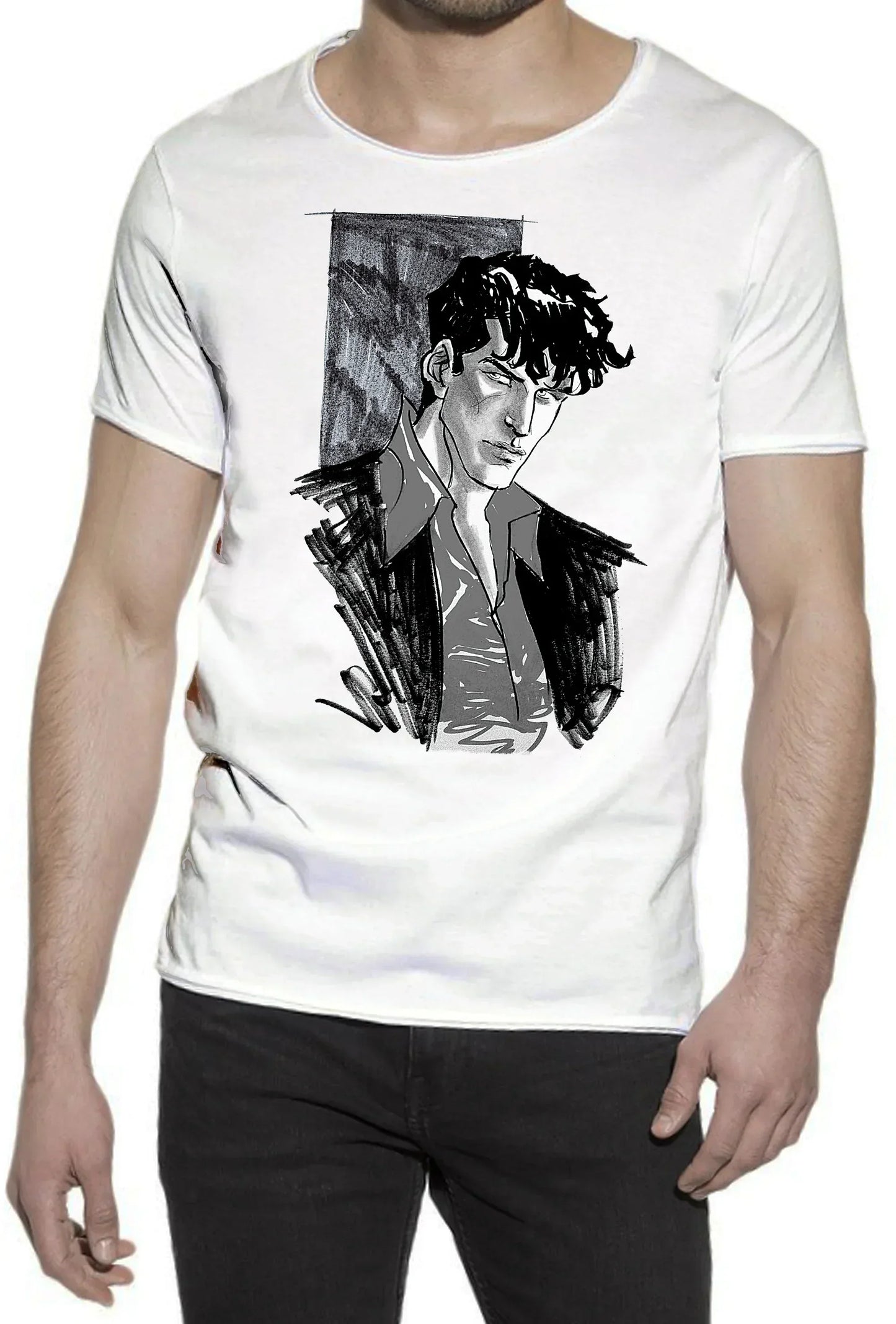 Dylan Dog scratc Film Cinema 2058 T-shirt Urban Slub Men Uomo 100% Cotone Fiammato JK - STREET STYLE