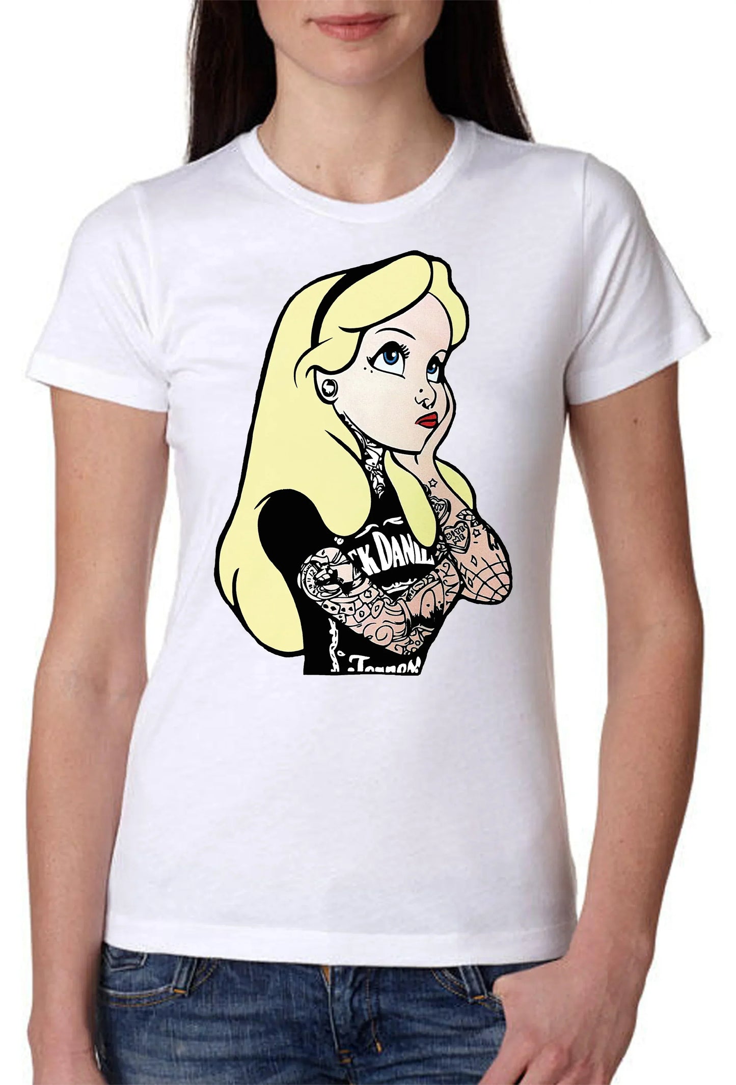 Alice Jack Daniel Princess Cartoon 2050-2-1 Lady Donna 100% Cotone Pettinato JK - STREET STYLE