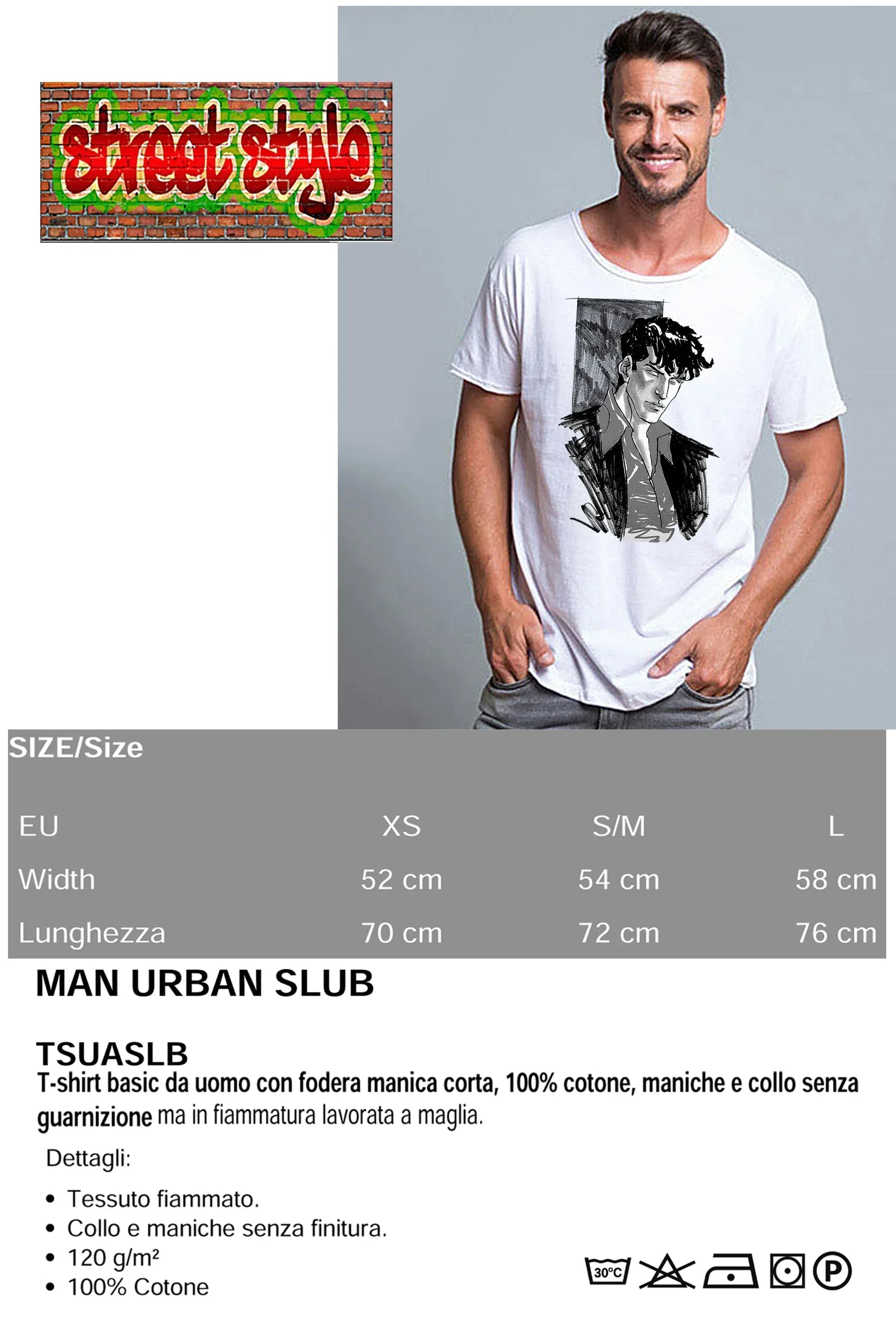 Dylan Dog scratc Film Cinema 2058 T-shirt Urban Slub Men Uomo 100% Cotone Fiammato JK - STREET STYLE