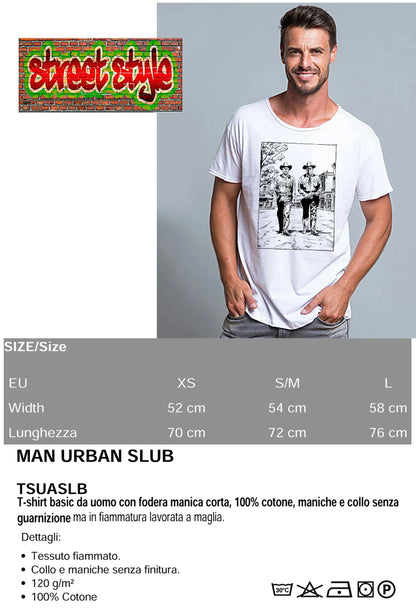 Tex The Legend Stilizzato 2000-0 T-shirt Urban Slub Men Uomo 100% Cotone Fiammato JK - STREET STYLE