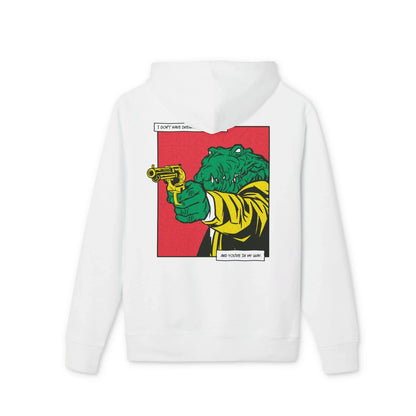 Alligator with Gun - Comic Mafia - Premium Bio Unisex Hoodie - Back Print - STREET STYLE
