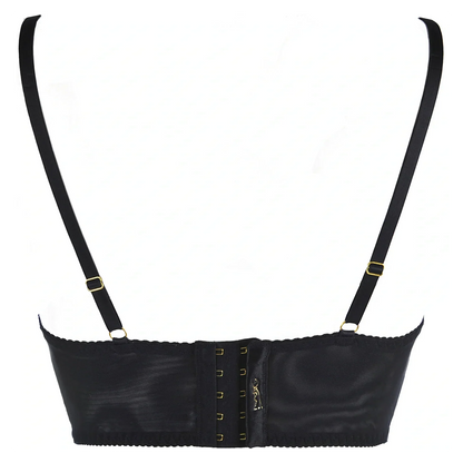 Sheer Lace Longline Plunge Bra Axami Sensations - STREET STYLE