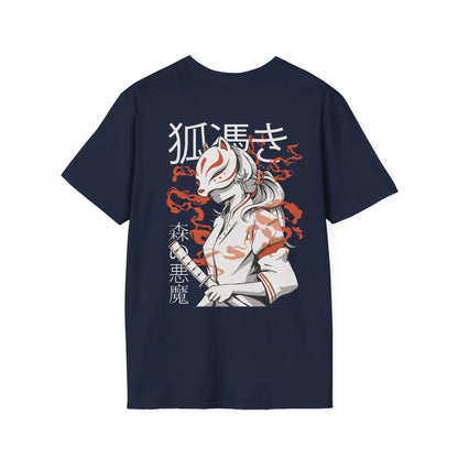 Kitsune - Anime World - Unisex T-Shirt - Back Print - STREET STYLE